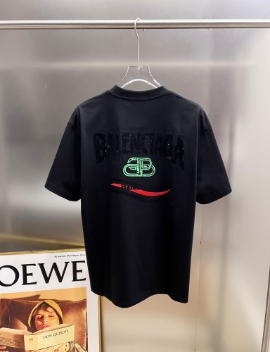 Balenciaga 26SS New Fashion Diamond Logo T-shirt Unisex Loose Casual Short Sleeve