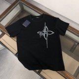 Louis Vuitton Fashion Simple Embroidered Clover T-shirt Couple Loose Casual Short Sleeve