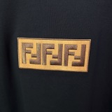 Fendi 26SS Classic Patchwork Embroidered T-shirt Unisex Casual Versatile Short Sleeve