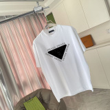 Prada Classic Logo Printed T-shirt Couple Loose Casual Short Sleeves