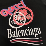 Balenciaga x Gucci Fashion Logo Printed T-shirt Couple Loose Casual Short Sleeve
