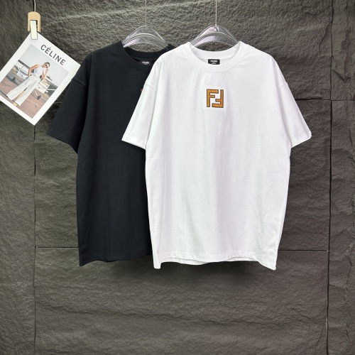 Fendi 26SS Classic Simple Embroidery FF T-shirt Unisex Casual Versatile Short Sleeve