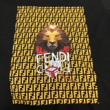 Fendi Fashion Lion FF Printed T-shirt Unisex Loose Casual Short Sleeve