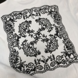 Off White Fashion Flower Logo Printed T-shirt Couple Loose Casual Short Sleeve
