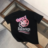 Balenciaga x Gucci Fashion Logo Printed T-shirt Couple Loose Casual Short Sleeve