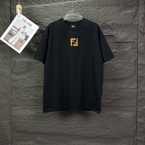 Fendi 26SS Classic Simple Embroidery FF T-shirt Unisex Casual Versatile Short Sleeve