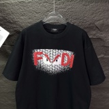 Fendi 26SS Fashion Leather Embroidered Little Monster Letter T-shirt Unisex Loose Casual Short Sleeve