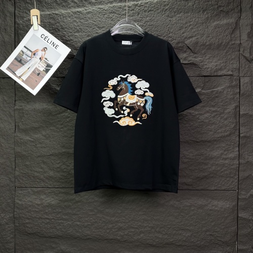 Dior 26SS Fashion Embroidered Horse Logo T-shirt Unisex Casual Versatile Short Sleeve