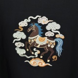 Dior 26SS Fashion Embroidered Horse Logo T-shirt Unisex Casual Versatile Short Sleeve