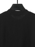 Prada Classic Heavy Embroidery Logo T-shirt Unisex Loose Casual Short Sleeve