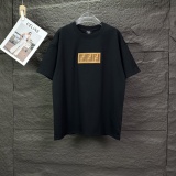 Fendi 26SS Classic Patchwork Embroidered T-shirt Unisex Casual Versatile Short Sleeve