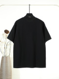 Prada Classic Heavy Embroidery Logo T-shirt Unisex Loose Casual Short Sleeve