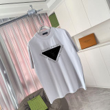 Prada Classic Logo Printed T-shirt Couple Loose Casual Short Sleeves