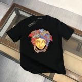 Versace Fashion Logo Printed T-shirt Couple Loose Casual Short Sleeve