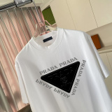 Prada Classic Logo Printed T-shirt Couple Loose Casual Short Sleeves