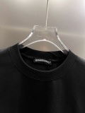 Chrome Hearts 26SS Fashion Leather Inlaid Diamond Cross T-shirt Couple Loose Casual Short Sleeve