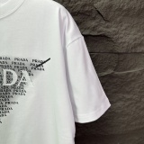 Prada 26SS Fashion Triangle Embroidery Logo T-shirt Unisex Casual Versatile Short Sleeve