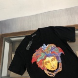 Versace Fashion Logo Printed T-shirt Couple Loose Casual Short Sleeve
