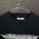 Prada 26SS Fashion Triangle Embroidery Logo T-shirt Unisex Casual Versatile Short Sleeve