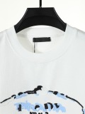 Prada Classic Heavy Embroidery Logo T-shirt Unisex Loose Casual Short Sleeve
