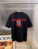 Balenciaga 26SS Fashion Personalized Logo Printed T-shirt Unisex Loose Casual Short Sleeve