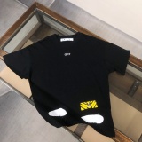 Off White Classic Stripe Logo Printed T-shirt Couple Loose Casual Short Sleeve