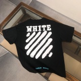 Off White Classic Stripe Logo Printed T-shirt Couple Loose Casual Short Sleeve