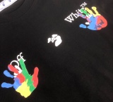 Off White Fashion Palm Logo Printed Short Sleeve Couple Casual Loose T-shirt