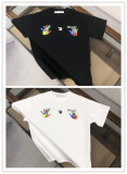 Off White Fashion Palm Logo Printed Short Sleeve Couple Casual Loose T-shirt
