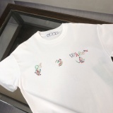 Off White Fashion Colored Arrow Printed Short Sleeve Couple's Casual Loose T-shirt