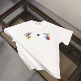 Off White Fashion Palm Logo Printed Short Sleeve Couple Casual Loose T-shirt