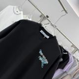Off White Fashion Embroidery Paper Clip Logo Short Sleeve Unisex Casual Loose Washed T-shirt