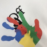 Off White Fashion Palm Logo Printed Short Sleeve Couple Casual Loose T-shirt