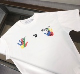 Off White Fashion Palm Logo Printed Short Sleeve Couple Casual Loose T-shirt