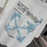 Off White Fashion Embroidery Paper Clip Logo Short Sleeve Unisex Casual Loose Washed T-shirt