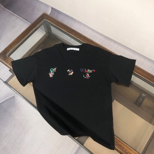Off White Fashion Colored Arrow Printed Short Sleeve Couple's Casual Loose T-shirt