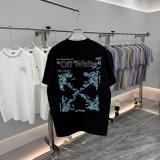 Off White Fashion Embroidery Paper Clip Logo Short Sleeve Unisex Casual Loose Washed T-shirt