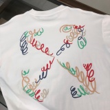 Off White Fashion Colored Arrow Printed Short Sleeve Couple's Casual Loose T-shirt