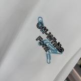 Off White Fashion Embroidery Paper Clip Logo Short Sleeve Unisex Casual Loose Washed T-shirt
