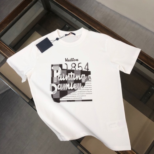 Louis Vuitton New Fashion Checkered Letter Printed Short Sleeve Couple Versatile Casual T-shirt