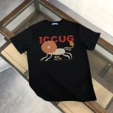 Gucci Personalized Lion Logo Printed Short Sleeve Unisex Casual Round Neck T-shirt