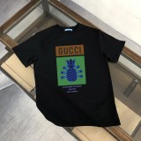 Gucci Fashion Rose Pineapple Printed Short Sleeve Unisex Casual Round Neck T-shirt