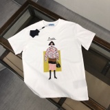 Prada Fashion Logo Printed Round Neck Short Sleeve Unisex Casual Versatile T-shirt