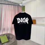 Dior Classic Logo Printed Simple Short Sleeve Couple Casual Loose T-shirt