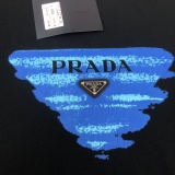 Prada Fashion Classic Triangle Logo Short Sleeve Unisex Casual Loose T-shirt