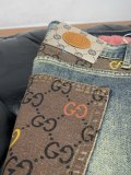 Gucci 26SS Fashion Logo Printed Slimming Straight leg Jeans Water Washed Versatile Jeans