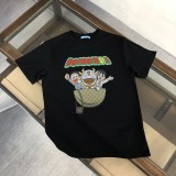 Gucci Fashion Doraemon Logo Printed Short Sleeve Unisex Casual Loose T-shirt