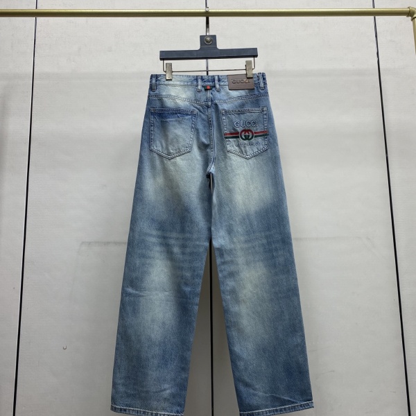 Gucci 26SS Classic Simple Versatile Casual Wash Straight leg Jeans