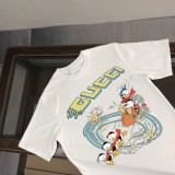 Gucci Fashion Cartoon Logo Printed Short Sleeve Couple Casual Round Neck T-shirt