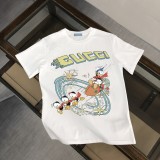 Gucci Fashion Cartoon Logo Printed Short Sleeve Couple Casual Round Neck T-shirt